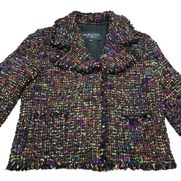 Giambattista Valli Multi-Color Tweed Short Jacket Wool Women 46/L MSRP $4500 - Picture 4 of 10